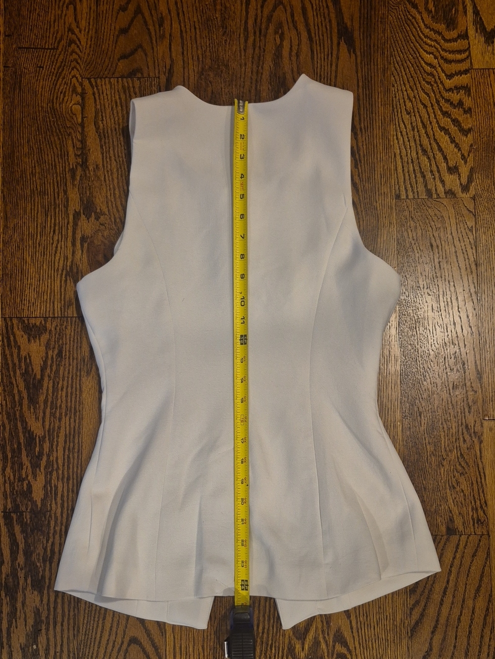 Cream Button-Front Tailored Sleeveless Vest - Picture 7 of 7